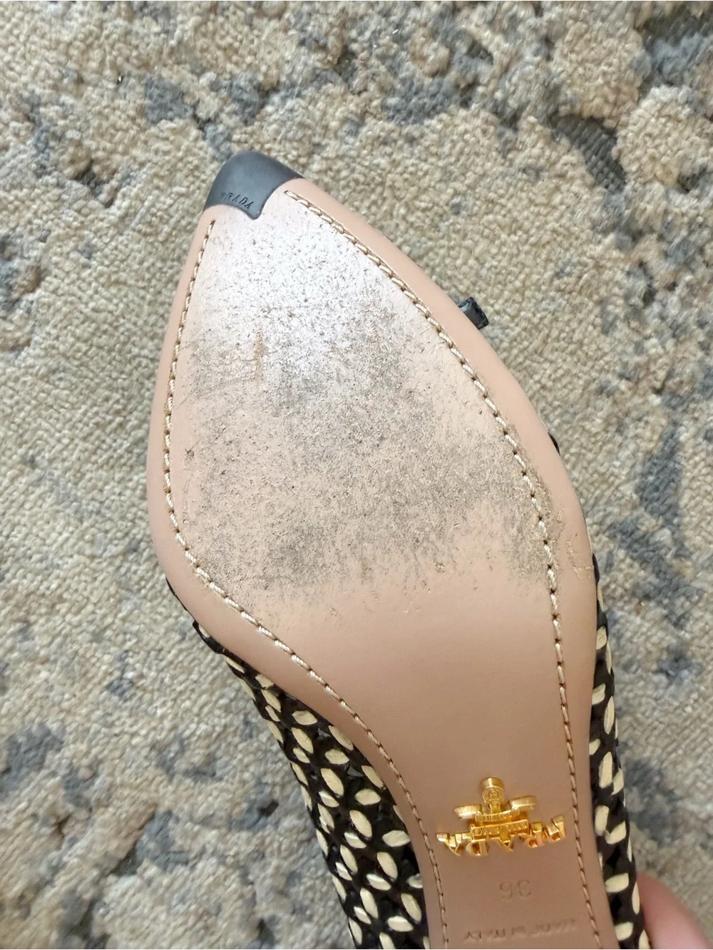 Prada Laser Cut Leather Pumps Sz 36 / 6 US